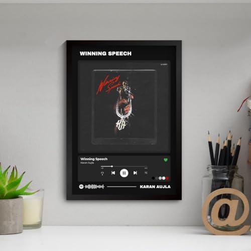 Image of Karan Aujla Posters | Framed A4 Sized (31 x 23 cm) | Karan Aujla's Making Memories, Street Dreams, Four Me & more for Wall, Bedroom, Living room | Light Minimalist | Double Tape Included Visit the Funk You Store Store (F 132)