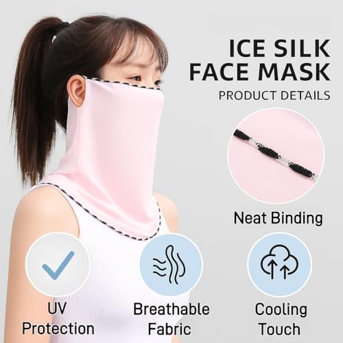 Cooling UPF 50+ Sun Face Mask, Breathable UV Protection for Hot Weather, Outdoor Activities, Driving - Men Women3