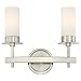 Westinghouse Lighting 6327200 Roswell Two-Light Indoor Wall Fixture, Brushed Nickel Finish with Frosted Opal Glass