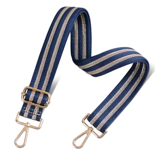 Image of chushui Herringbone Purse Strap Replacement Wide Adjustable Crossbody Strap with Metallic Thread,Woven Fashion Shoulder Bag Strap for Tote Handbag, Gold Silver Shimmer