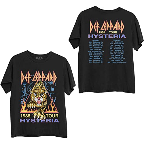 Image of Def Leppard Hysteria '88 Official Tee T-Shirt Mens Unisex (Large) Black