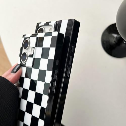Reezaddin Checkered Strong Magnetic Rectangle Case for iPhone 15 6.1"[Compatible with MagSafe] Black White Gingham Checkerboard Trendy Cool Girl Classy Protective Cover for iPhone 15 6.1in by Reezaddin - Used condition - Image 8