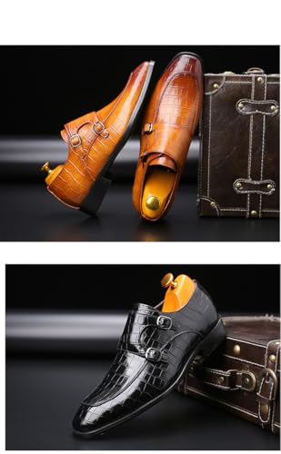 Men's Dress Shoes Oxfords are Worn with Classic Modern Dress Leather Shoes and Casual Loafers (Black,10)4