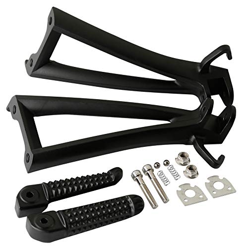 Repose-pieds passager arrière et supports noirs pour moto YZF R6 de 2006 à 2016