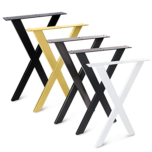 2 x Pieds de Table chemins de Table Base de Table X - Cadre 50x72 cm (Noir) Cover