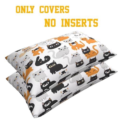 Housse de coussin dessin animé chat 60x90 cm pour déco de lit - 5