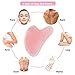 Deciniee Jade Gua Sha Scraping Massage Tool Set, Natural Pink Rose Quartz Gua Sha Board, Trigger Point Treatment, Beauty Therapy for Skin Care, Guasha Facial Stone for Body, Neck, Face (4 Packs)