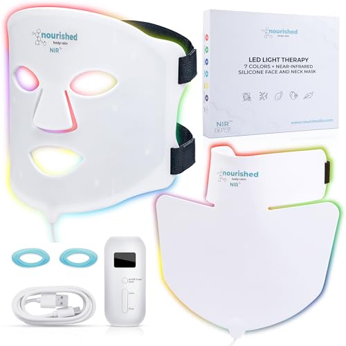 Máscara LED de 7 Colores para Cara y Cuello con Infrarrojo Cercan...