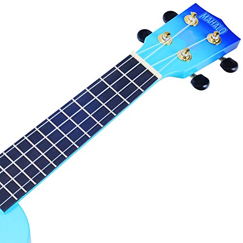 Mahalo Designer Series Ukulélé soprano 346 mm avec motif de fleurs hawaïennes pour droitier Bleu éclaté avec sac de… - Les Beatles, Paul McCartney, John Lennon, RIngo Starr, George Harrison Mahalo Designer Series Ukulélé soprano 346 mm avec motif de fleurs hawaïennes pour droitier Bleu éclaté avec sac de… – Image 6