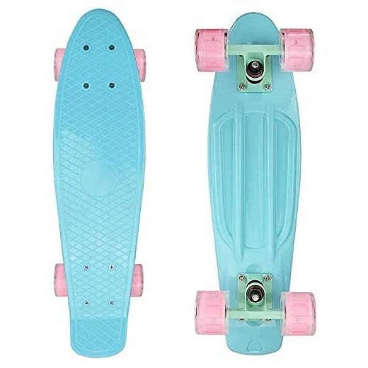 Complete 22inches Cruiser Skateboards for Beginners - Kids Skateboard with Sturdy Deck Plastic Banana Board with Colorful LED Wheels for School and Travel