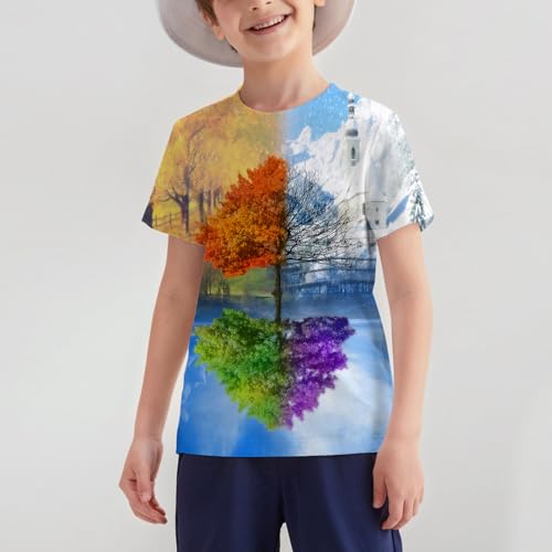 Image of Hgvoetty Boys Girls Graphic T-Shirts Kid 3D Casual Tops Tees for 6-16 Years | Youth Novelty Shirts, Bright Eye-Catching Design, Lightweight and Soft Material, Suit for Daily Sport, Party and School Wear