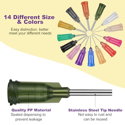 GOTRUST Stumpfer Spitze Dosiernadel, 84pcs Dispensing Nadelsets, Spritzen Nadeln Stumpf, Blunt Syringe Needle, Spritzennadeln zum Nachfüllen von Tinten Kleber und Spritze