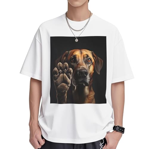 T-shirt coton patte d'animal pour femme col rond manches courtes décontracté