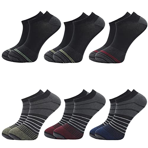 SOCK-TEC Mens Trainer Socks Ankle Liner Socks Breathable Cotton Low Cut Socks (6 Pairs) No Show Socks Adults Sports 6-11 (UK, Numeric, 6, 11, Regular, Regular, Option 2)