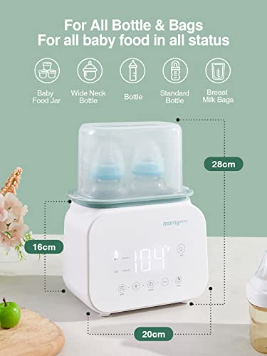 Momyeasy Baby Bottle Warmer, Fast Bottle Warmer 7-In-1 Food Heater&Defrost With Lcd Display, Baby Breast Milk Formula Warmer With 24H Temperature Control (White) #TOP3
