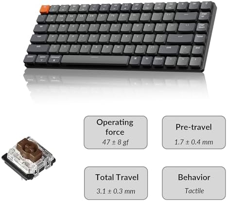 Keychron K3 Version 2, 84 Keys Ultra-Slim Wireless Bluetooth/USB Wired Mechanical Keyboard with White LED Backlit, Low-Profile Keychron Mechanical Brown Switch Compatible with Mac Windows - 5