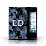  eSwish Personalisiert Individuell Militärische Tarnung Hülle für LG Optimus L3 E400 / Marineblau Urban Digital Design/Initiale/Name/Text Schutzhülle/Case/Etui