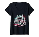 Photo Gallery donna maglietta vintage trucker glory: retro trucker road legend maglietta con collo a v Photo Gallery donna maglietta vintage trucker glory: retro trucker road legend maglietta con collo a v