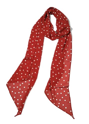 Shanlin Vintage Polka Dot Chiffon Skinny Scarf – Lightweight Retro Long Ribbon for Neck, Hair, Hat2