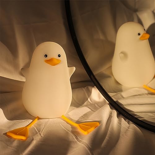 Lámpara de noche de silicona con forma de pato azul miniatura 2
