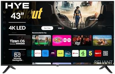 HYE TV - Smart TV, 43" Screen Size, 4K Resolution, LED Technology...