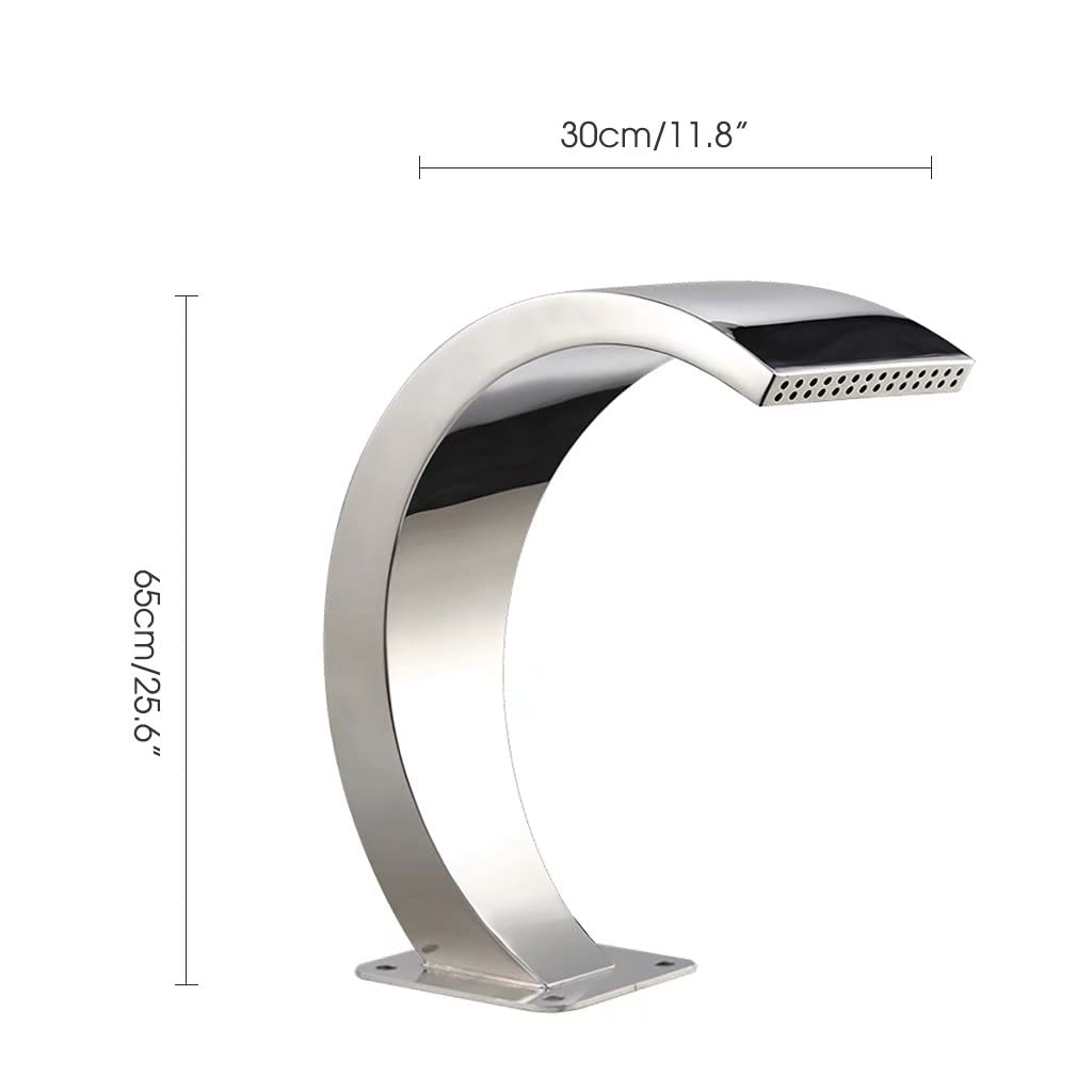 SIERINO Fontana a Cascata per Piscina in Acciaio Inossidabile - Fontana per Piscina in Argento per Esterni Decorazione da Giardino per Piscine Interrate Cascate Fontana, 11 Gancio ad Arco, 65 * 30 cm