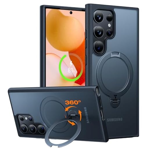 TORRAS Suporte magnético giratório de 360° para Samsung Galaxy S24 Ultra, compatível com Magsafe, capa protetora fina à prova de choque de grau militar S24 Ultra com suporte e suporte de anel, Ostand