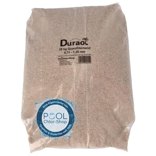 Duraol Spezial Kristallquarzfiltersand I Filtersand 25kg I 0,71-1,2mm Körnung I Quarzsand Pool für Filteranlage I Sand für Pool Sandfilteranlage I Filtersand Pool I geschlemmt & feuchtgetrocknet