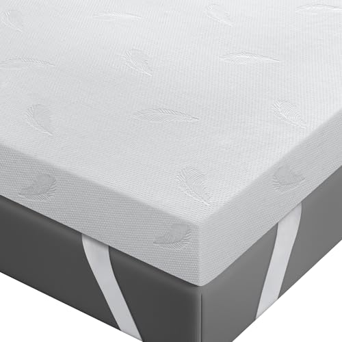 BedStory 10cm Topper Matrimoniale in Memory Foam con Profumo di Lavanda, Coprimaterasso con Angoli...