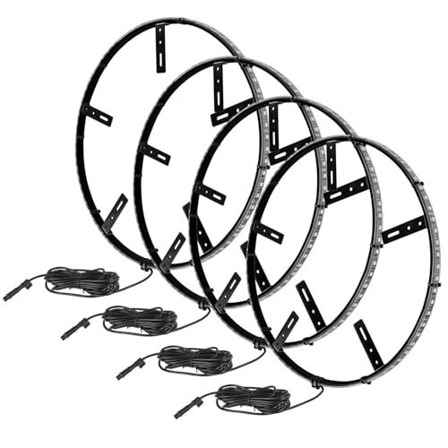 ORACLE Lighting 4215-334 Universal Set of 4 ColorSHIFT 16.5 Inch Single Row LED Illuminated Wheel Rings fits 19 Inch Wheels or Larger - Vibrantly Lights Up Wheel Wells