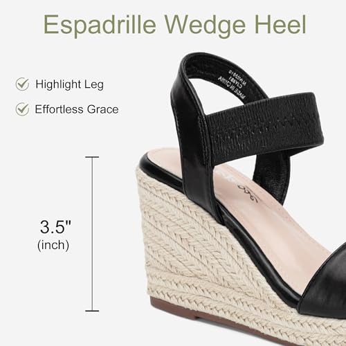 Image of Vepose Women's Open Toe Espadrille Wedge Sandals with Ankle Strap 881 | Dressy casual slip on platform strappy sandals , cute casual summer shoes styling for daily weddings travel