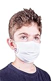 Masque de Protection UNS1- CAT1 Visage Tissu Lavable 100% Coton, Barrette Nasale, avec filtre, Made in France Normes AFNOR Taille (S) Enfant par Lot de Deux Pièces (Blanc Cassé)