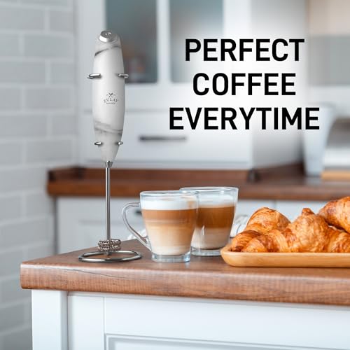 Image of Zulay Kitchen Powerful Milk Frother Wand With Duracell Batteries - Ultra Fast Handheld Drink Mixer - Electric Whisk Foam Maker for Coffee, Lattes, Cappuccino & Matcha - Double Whisk - Quartz