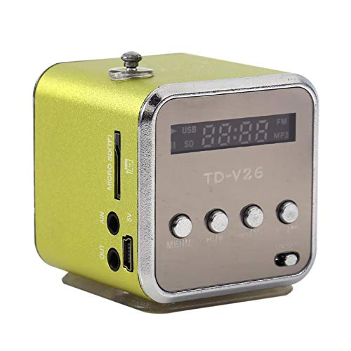 Mini Speaker,Support Memory Card and U Disk,Music Player,Portable FM Radio Stereo,PC Fashion(Green)