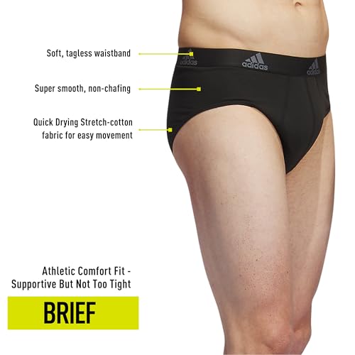 adidas Men's Performance Stretch Cotton Brief Underwear (3-Pack) Designed for Active Comfort and All Day Wear2