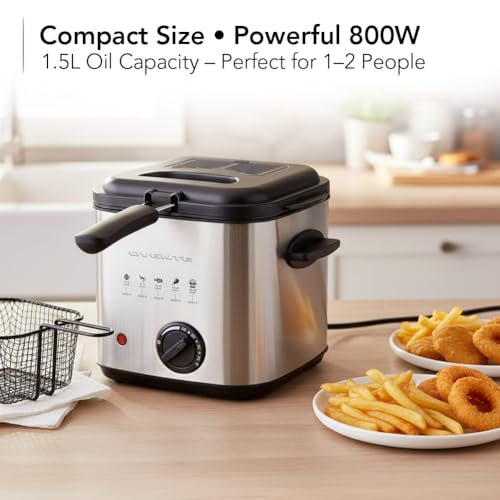 image for OVENTE Electric Deep Fryer, 1.5L Capacity, 800W with Adjustable Temper