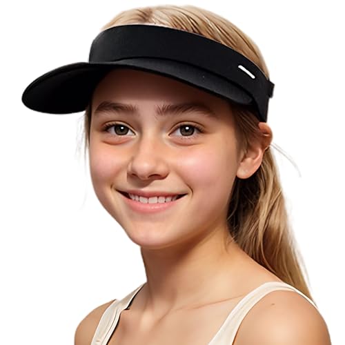 Jastore Kids Sun Visor Hat Lightweight Cotton Girls Baseball Hat Boys Adjustable Sports Tennis Hat Golf Visor Cap Beach Hat3