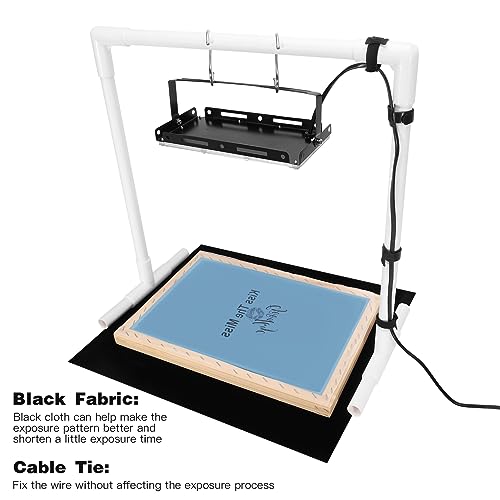 Caydo 50W LED UV Screen Printing Light with Light Stand and Black Fabric, Cable Ties and Instructions for Screen Printing and Cyanotypes - Image 3