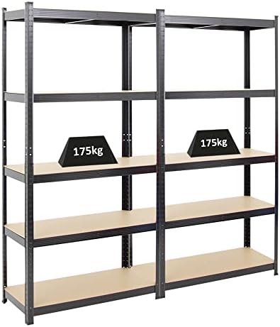 Établi Professionnel PROREGAL Giant Beast 180x120x60 Cm - 2 étagères Réglables, Charge 175 Kg, Paroi Perforée Avec Accessoires - Noir