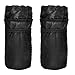 2-Pack for Bike Handlebar Stem Bag with Thermal Insulation and Mesh Pocket, Water Bottle Holder for, Shock Absorbent Faux Leather Bag, Black