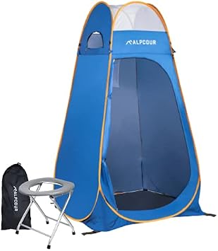 Alpcour Foldable Waterproof Pop Up Portable Toilet Seat for Camping, Hiking, Beach, and Traveling