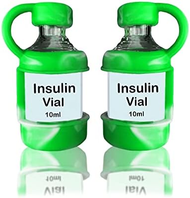 4ALLFAMILY Insulin Vial Protector for Kid Adult Dogs Protective Case for Your Insulina Small Vial Case Cover Travel Portable Vials Bottle Container Vial Sleeve Holder Diabetic (Green Short Short)