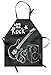 ABAKUHAUS Guitarra Delantal de Cocina, Ama La Música Rock Boceto, Apto para Lavadora Colores No Destiñen Resistentes al Agua, Gris Carbón Negro