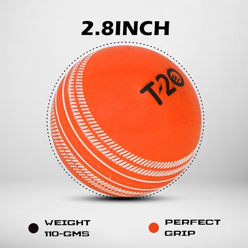 Image of RUBX PVC T-20 Practice Cricket Wind Balls 110g Pack of 3, Standard Size, Suitable for Training & Casual Play (Multicolor 2)