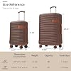 Merax Hardshell Luggage Set with TSA Lock, 20-Inch Airline Approved Carry-On with Cup Holder, 28 Checked Suitcase, Lightweight Spinner Luggage for Travel (Brwon, 20/28)