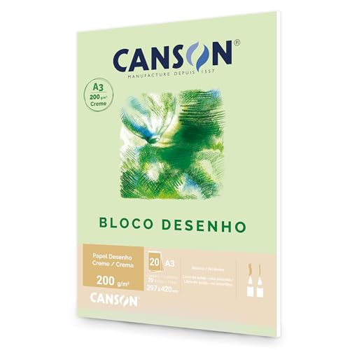 Bloco Desenho Creme A3 200g/m², Canson, 66667041, Creme, 20 Folhas