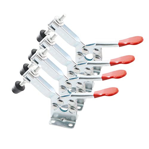 Ohamtes 4PCS Carbon Steel Type 201B, 100KG 220 lbs Clamping Force, Quick Release Tool, Hand Toggle Locking Clamp