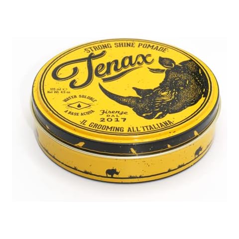 Tenax Strong Hold Hair Pomade, 125ml, Water-Based Pomade for Men for a Shiny Look with Softness, Men's Hair Wax, Ideal for Dry or Humid Hair Cover