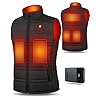 UNBON Chaleco Calefactable Hombre con Batería USB 10000mAh, Chaleco Térmico Eléctrico Polar, Chaleco Calentador con 3 Temperaturas 6 Zonas Calefactables, Chaleco Calefactor para Moto Caza