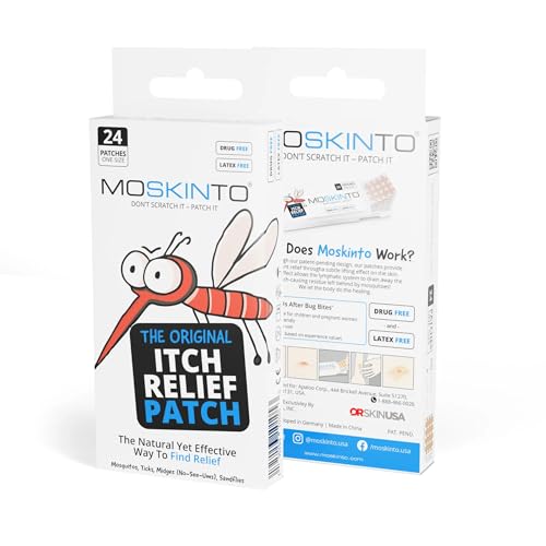 Moskinto The Original Itch Relief Patch, Mosquito Bite Patches for All Ages, Instant Relief Natural Patch for Bug Bites, Travel Pack + Family Pack, Nude & Colorful Patches, 66 Count